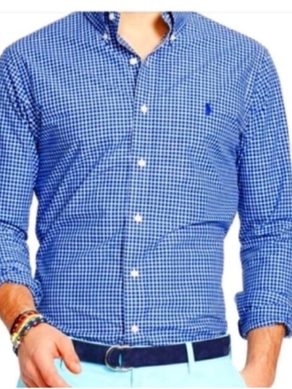 Polo Ralph Lauren Men's Long Sleeve Dress Button Down Shirt Blue size Large